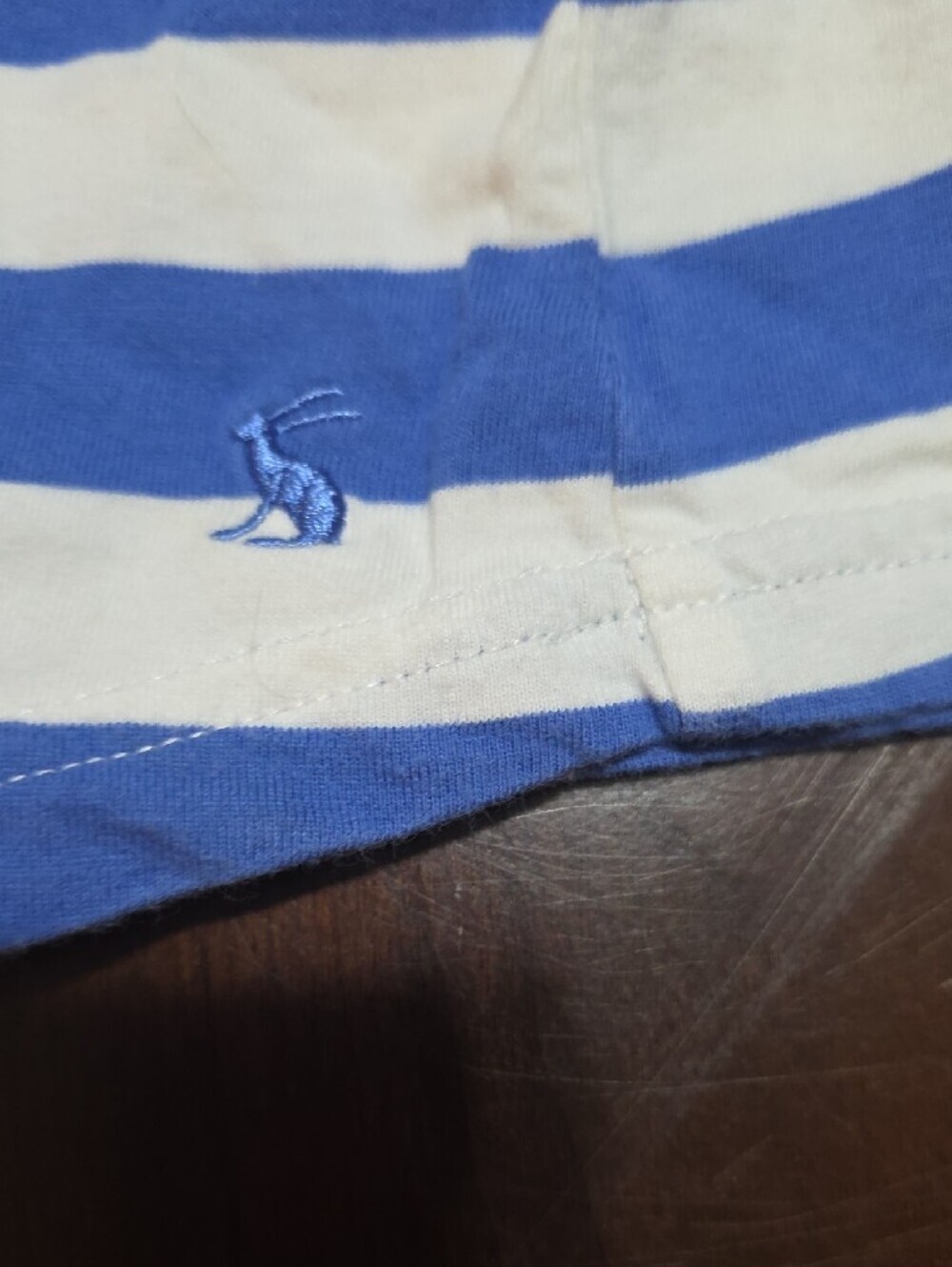 Joules Blue & White Wide Stripe Scoop Neck Tee - Picture 4 of 10